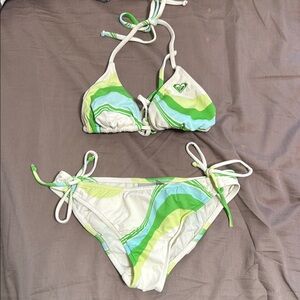 Billabong Green and Cream Bikini